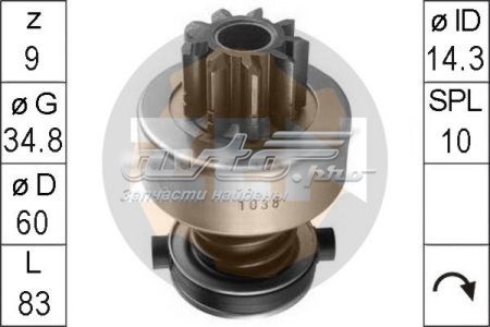 ZN1038 ZEN bendix, motor de arranque