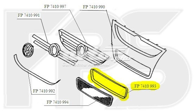 FP 7410 993 FPS marco parrilla parachoques delantero