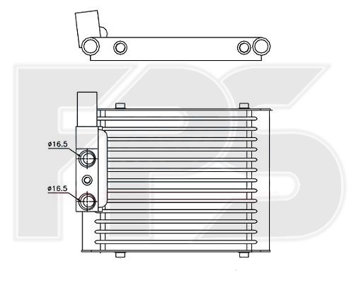 FP 12 B04-AV AVA radiador enfriador de la transmision/caja de cambios