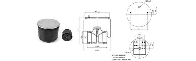 ED 14881-K Truckexpert muelle neumático, suspensión