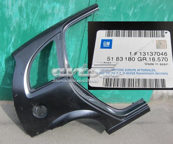 5183180 Opel guardabarros trasero derecho