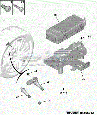  Válvula de rueda para Citroen C4 2 