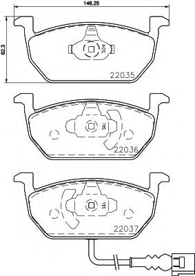 8DB355021951 HELLA pastillas de freno delanteras