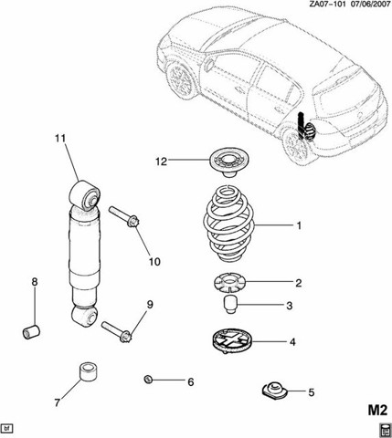 11099571 Opel tornillo de montaje, amortiguador traasero