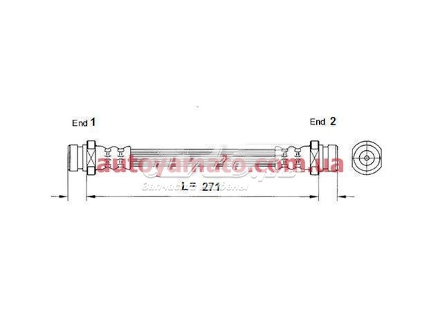 FT4703 K&K tubo flexible de frenos trasero