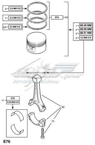  Biela para Opel Vectra 86, 87