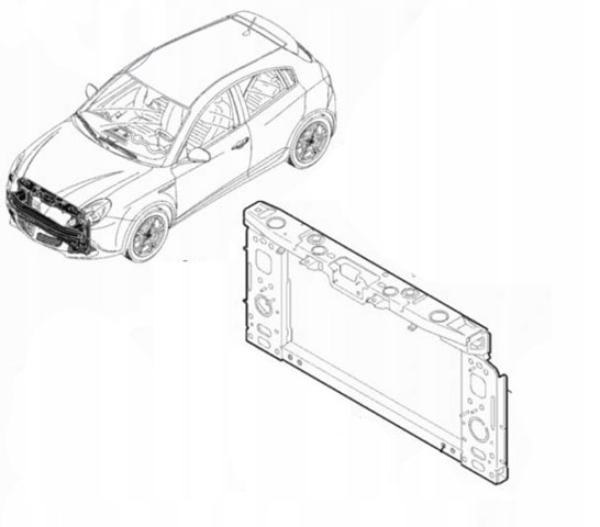 50530302 Fiat/Alfa/Lancia soporte de radiador completo