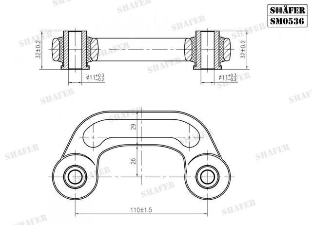 SM0536 Shafer soporte de barra estabilizadora delantera