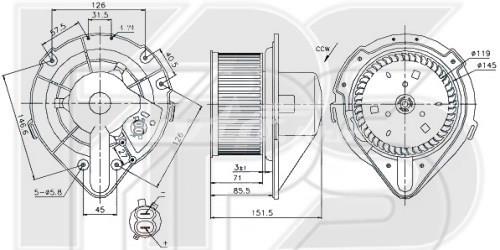 FP12W0193 FPS motor eléctrico, ventilador habitáculo