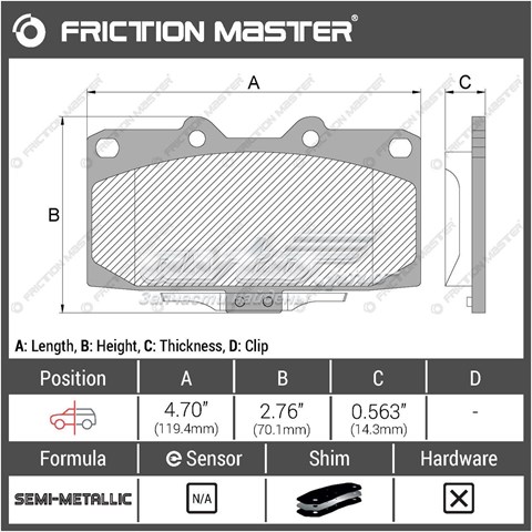 MKD1182 Friction Master pastillas de freno delanteras