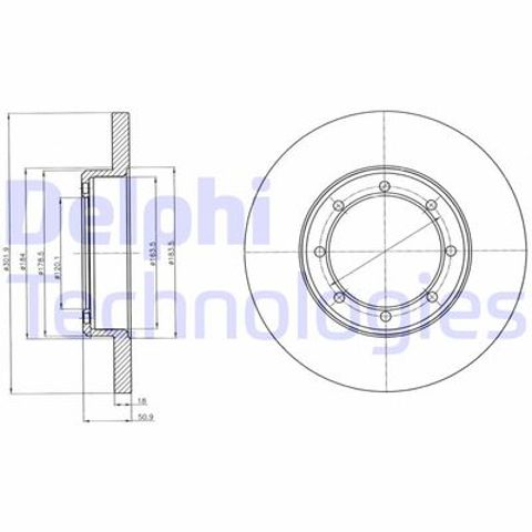 BG4344 Delphi disco de freno trasero