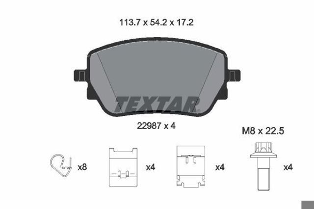 2298701 Textar pastillas de freno traseras