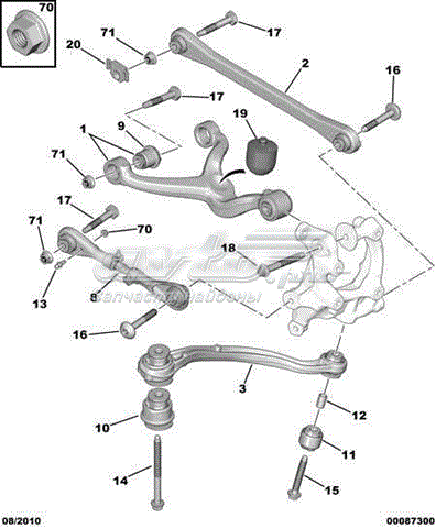  Barra Panhard, eje trasero para Peugeot 508 