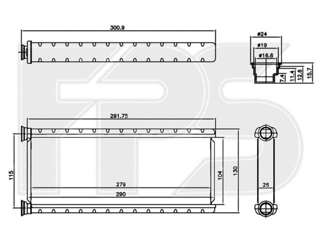 FP 54 N250-AV AVA radiador de calefacción