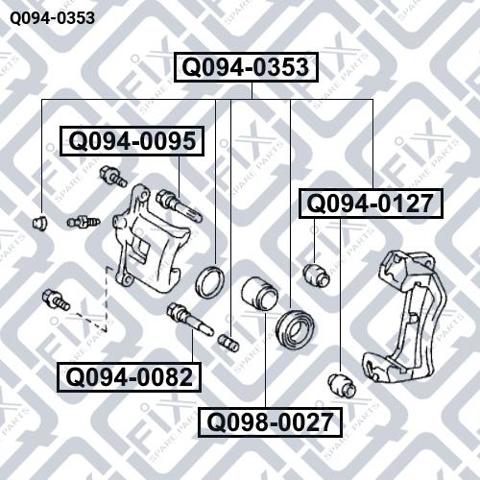 Q094-0353 Q-fix juego de reparación, pinza de freno trasero