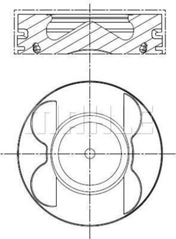 001 PI 00106 000 Mahle Original pistón completo para 1 cilindro, std