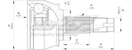 CVJ5532.10 Open Parts junta homocinética exterior delantera