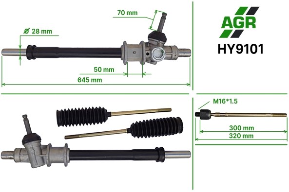 HY9101 AGR cremallera de dirección