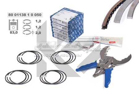  Juego de aros de pistón para 1 cilindro, cota de reparación +0,50 mm para Audi A5 F5A