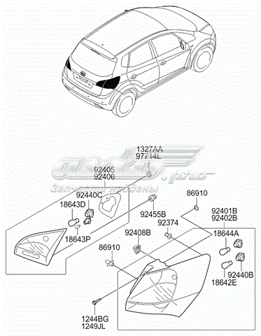  Piloto posterior interior derecho para KIA Venga YN