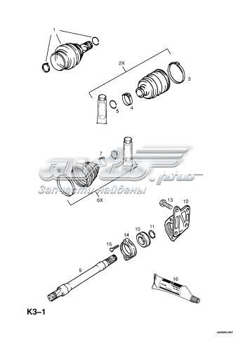 0374392 Opel semieje de transmisión intermedio