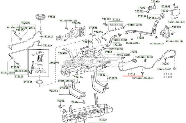  Cable de apertura de tapa, depósito de combustible para Toyota Land Cruiser J12