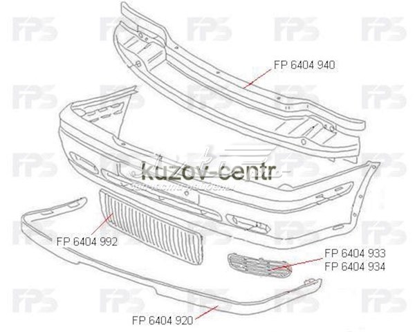 FP 6404 934 FPS rejilla de ventilación, parachoques trasero, derecha