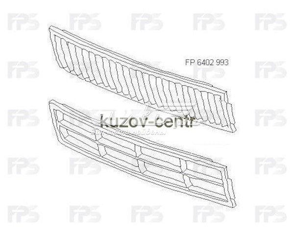 FP 6402 993 FPS rejilla de ventilación, parachoques trasero, central