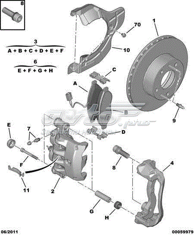 4404C0 Peugeot/Citroen soporte, pinza de freno delantera